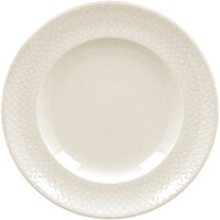 RAK Porcelain Favourite 5 15/16" Ivory Embossed Porcelain Flat Plate - 24/Case