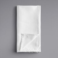 Oxford White 55/45 Cotton / Polyester Blend Satin Band Cloth Napkins, 22" x 22" CP2222.WHSB 