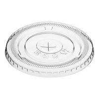 Choice Clear Plastic Flat Lid with Straw Slot 42 oz. - 50/Pack