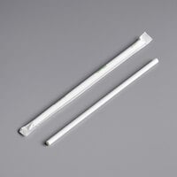 True Green 7 3/4" White Wrapped Bamboo Paper Straw - 5000/Case