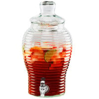 The Jay Companies 410410-RB 1.5 Gallon Style Setter Willow Bay Glass Beverage Dispenser