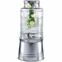 The Jay Companies 410414-RB 2.4 Gallon Style Setter Patchwork Glass Beverage Dispenser with Fruit Infuser and Galvanized Metal Base