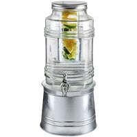The Jay Companies 410415-RB 2.4 Gallon Style Setter Bungalow Glass Beverage Dispenser with Fruit Infuser and Galvanized Metal Base