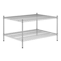 Regency 36" x 48" x 27" NSF Chrome Stationary Wire Shelving Starter Kit with 2 Shelves