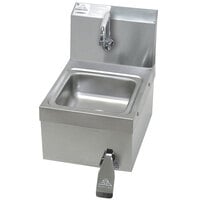 Advance Tabco 7-PS-63 Space Saver Hands Free Hand Sink with Knee Valve - 12 1/4"