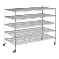 Regency 36" x 72" x 60" NSF Chrome Mobile Wire Shelving Starter Kit with 5 Shelves