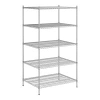 Regency 36" x 48" x 86" NSF Chrome Stationary Wire Shelving Starter Kit with 5 Shelves