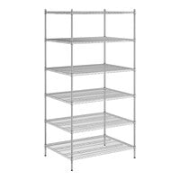 Regency 36" x 48" x 96" NSF Chrome Stationary Wire Shelving Starter Kit with 6 Shelves