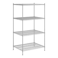 Regency 36" x 48" x 86" NSF Chrome Stationary Wire Shelving Starter Kit with 4 Shelves