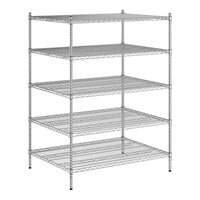 Regency 36" x 48" x 64" NSF Chrome Stationary Wire Shelving Starter Kit with 5 Shelves
