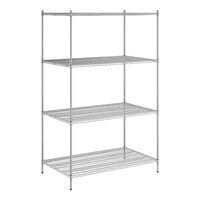 Regency 36" x 60" x 96" NSF Chrome Stationary Wire Shelving Starter Kit with 4 Shelves