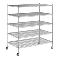 Regency 36" x 60" x 70" NSF Chrome Mobile Wire Shelving Starter Kit with 5 Shelves