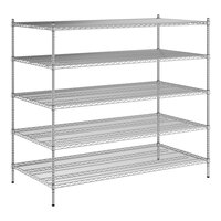 Regency 36" x 72" x 64" NSF Chrome Stationary Wire Shelving Starter Kit with 5 Shelves
