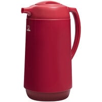 Zojirushi AHGB-10D-RA 34 oz. Red Glass-Lined Thermal Serve Carafe with Twist Open Stopper