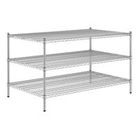 Regency 36" x 60" x 34" NSF Chrome Stationary Wire Shelving Starter Kit with 3 Shelves