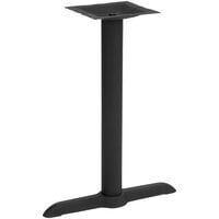 American Tables & Seating 22" x 5" Black 2-Piece Standard Height Outdoor Table Base Kit with 3" Column