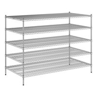 Regency 36" x 72" x 54" NSF Chrome Stationary Wire Shelving Starter Kit with 5 Shelves