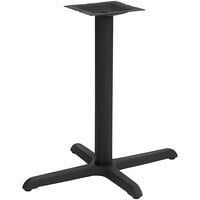 American Tables & Seating 30" x 22" Black 2-Piece Standard Height Outdoor Table Base Kit with 3" Column