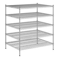 Regency 36" x 48" x 54" NSF Chrome Stationary Wire Shelving Starter Kit with 5 Shelves