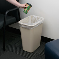 Continental 4114BE 41.25 Qt. / 10 Gallon Beige Rectangular Wastebasket / Trash Can