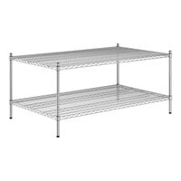Regency 36" x 60" x 27" NSF Chrome Stationary Wire Shelving Starter Kit with 2 Shelves
