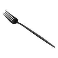 Acopa Odin Black 8 7/8" 18/8 Brushed Stainless Steel Extra Heavy Weight Forged Dinner Fork - 12/Case
