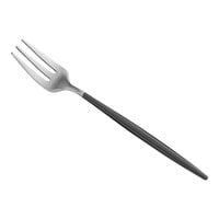Acopa Odin Black / Silver 5 3/8" 18/8 Brushed Stainless Steel Extra Heavy Weight Forged Oyster / Appetizer / Cocktail Fork - 12/Case