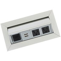 Safco Silver Power Module with 1 Data, 2 Power, and 2 USB Outlets