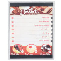 Menu Solutions ALSIN811-ST 8 1/2" x 11" Alumitique Single Panel Brushed Finish Aluminum Menu Board with Top and Bottom Strips