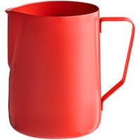 Acopa 33 oz. Red Frothing Pitcher with Measuring Lines