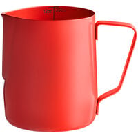 Acopa 12 oz. Red Frothing Pitcher with Measuring Lines