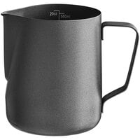 Acopa 20 oz. Black Frothing Pitcher with Measuring Lines