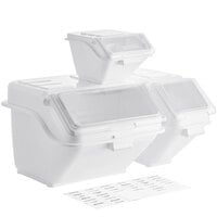 Baker's Mark Ingredient Shelf Bin Set of 3 Sizes: 40 Cups, 100 Cups, 200 Cups with 6 Label Sheets