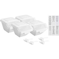 Baker's Mark Set of 4 2.6 Gallon / 40 Cup Ingredient Shelf Bins with 6 Label Sheets