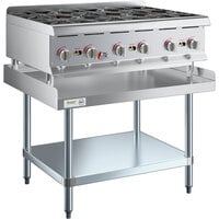 Cooking Performance Group 36RSNL 6 Burner Countertop Range with Regency Equipment Stand - 132,000 BTU