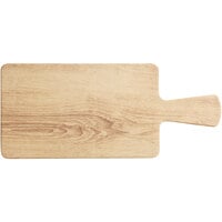 Acopa 12" x 7" Light Oak Faux Wood Melamine Serving Board with Handle
