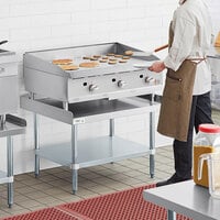 Cooking Performance Group 36GTSNL 36 inch Thermostatic Griddle with Regency Equipment Stand - 90,000 BTU