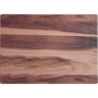 Acopa 14" x 10" Walnut Faux Wood Melamine Serving Board