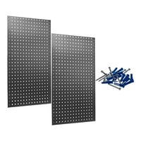 Triton Products LocBoard 24" x 42 1/2" White Steel Tool Pegboard Kit with 63 Hooks