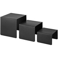 Spring USA Xcessories 3-Piece Square Black Titanium Stainless Steel Matte Finish Nesting Display Riser Set