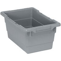 Quantum Gray Cross Stack Tub with Built-In Handle Grips and Bottom Grooves