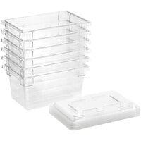 Cambro Camwear 18" x 12" x 9" Clear Polycarbonate Food Storage Box with Lid - 6/Set