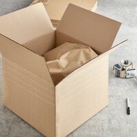Lavex Industrial 18 inch x 18 inch x 12 inch Kraft Corrugated Multi-Depth Shipping Box - 20/Bundle