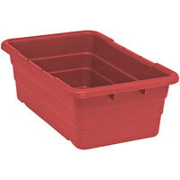Quantum 9.75 Gallon Red Cross Stack Tub with Built-In Handle Grips and Bottom Grooves TUB2516-8RD