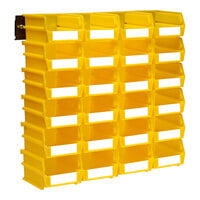 Triton Products LocBin Wall Storage System with (24) 5 3/8" Bins and (2) Rails