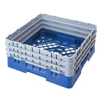 Cambro BR712168 Blue Camrack Customizable Full Size Base Rack with Closed Sides and 3 Extenders
