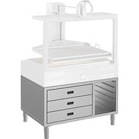 Mibrasa MCGMB100 3-Drawer Parrilla Grill Stand with Gastronorm Rack for GMB 100 Single Parrilla