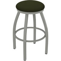 Holland Bar Stool XL 802 Misha 30" Ladderback Swivel Bar Stool with Anodized Nickel Finish and Canter Pine Seat