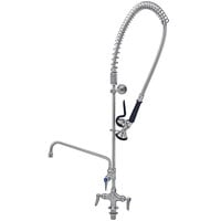 Eversteel by T&S S-0113-A12-BY Stainless Steel Single Hole Base Deck Mount Mixing Faucet with 12" Swing Nozzle and Pre-Rinse Unit with 1.15 GPM Spray Valve