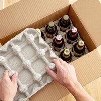 Lavex Industrial Molded Fiber 12 Bottle Upright Soda / Beer Shipper - Set